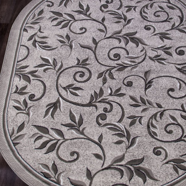 Ковер d230 - LIGHT GRAY - Овал - коллекция SILVER