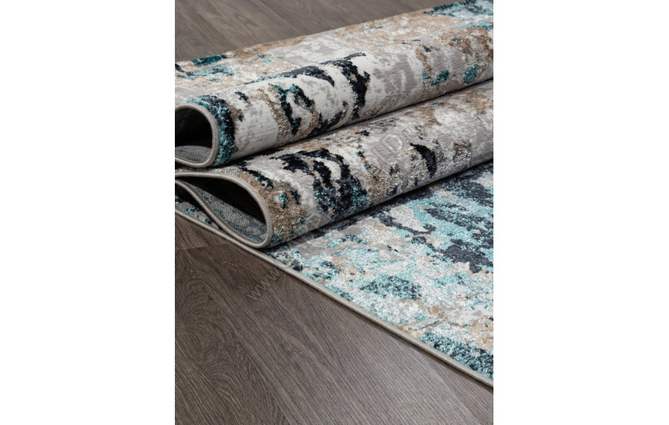 Ковер 01632A - GREY / TURQUOISE - Прямоугольник - коллекция PARADIZE